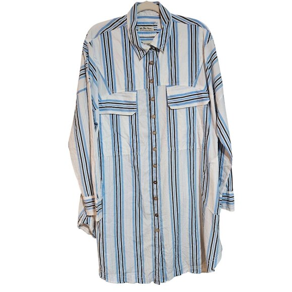 We The Free Woman Shirt/Dress Stripe XL Coastal Boho Oversized Romantic Western - Picture 2 of 16